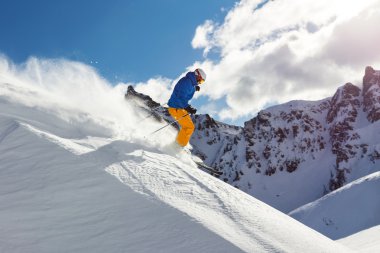 Male freerider skier clipart