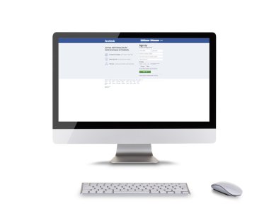 Prag, Çek Cumhuriyeti - 16 Şubat 2015: Facebook onun kolej Oda arkadaşı ile Mark Zuckerberg tarafından Şubat 2004'te kurulan bir çevrimiçi sosyal ağ hizmettir
