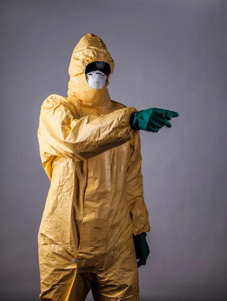 Laboratory man in chemical protective dress — Stock Photo, Image