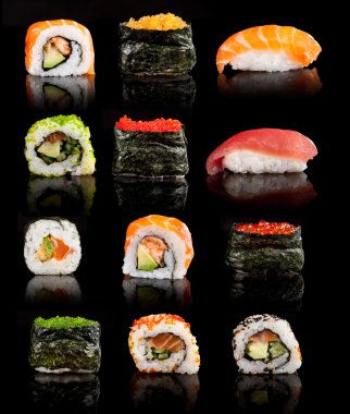 Lezzetli suşi parçaları