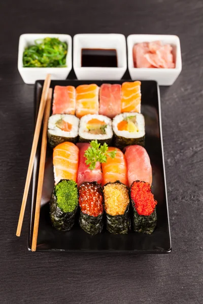 Delicious sushi rolls — Stock Photo, Image