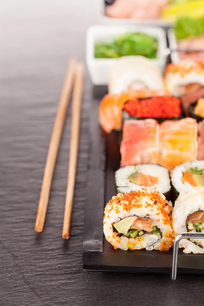 Delicious sushi rolls — Stock Photo, Image