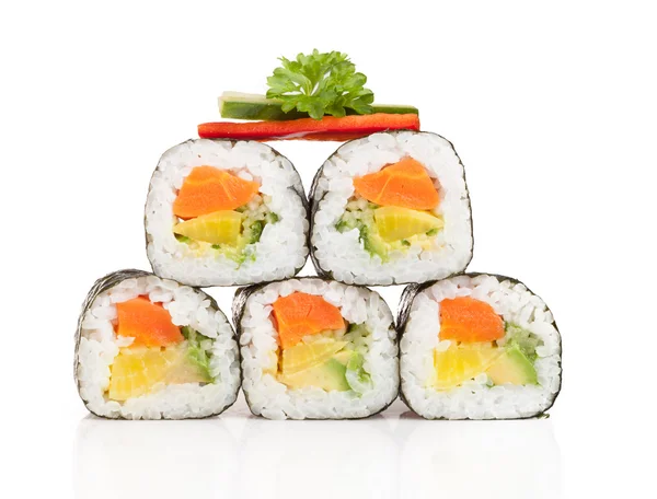 Deliciosas piezas de sushi — Foto de Stock