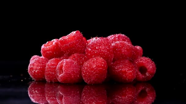 Fresh raspberries — Stock Video