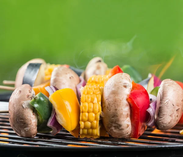 Vegetarische Spies op grill — Stockfoto