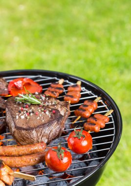 Barbekü ızgara et çeşitli türleri ile
