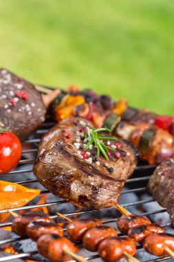 Barbekü ızgara et çeşitli türleri ile