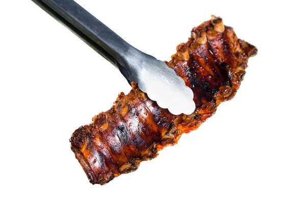 Delicious ribs on white background — Stock Photo, Image