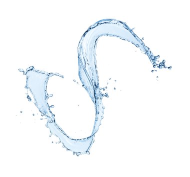 Beyaz arkaplanda su sıçraması izole edildi