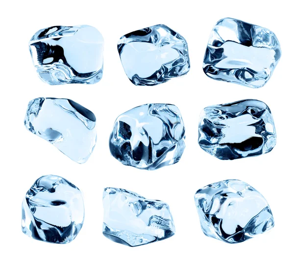 Ice kocka gyűjtemény, elszigetelt fehér background — Stock Fotó