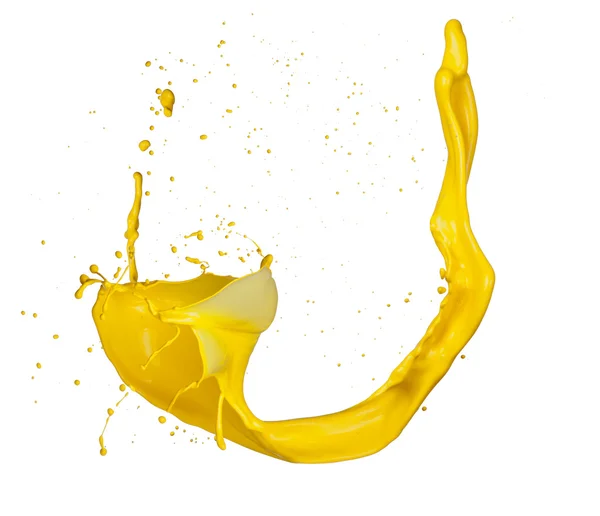 Spruzzo giallo isolato su sfondo bianco — Foto Stock