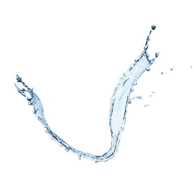 Beyaz arkaplanda su sıçraması izole edildi