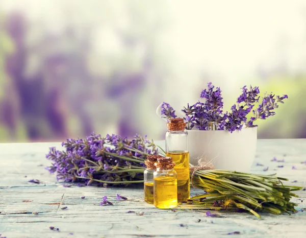 Lavendel Stilleben med oskärpa fältet på bakgrund — Stockfoto