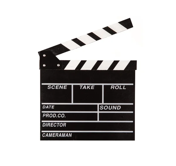 Film clapper sur fond blanc — Photo