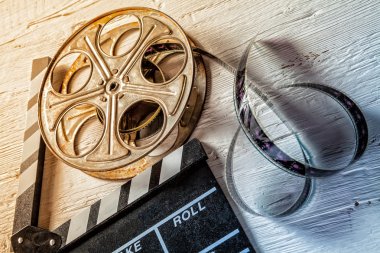 Film kamera chalkboard ve rulo