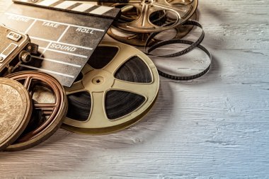 Film kamera chalkboard ve rulo