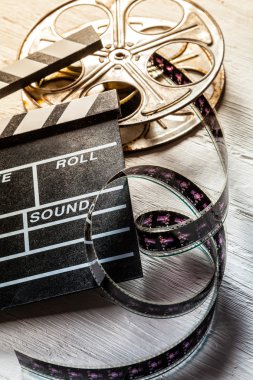 Film kamera chalkboard ve rulo