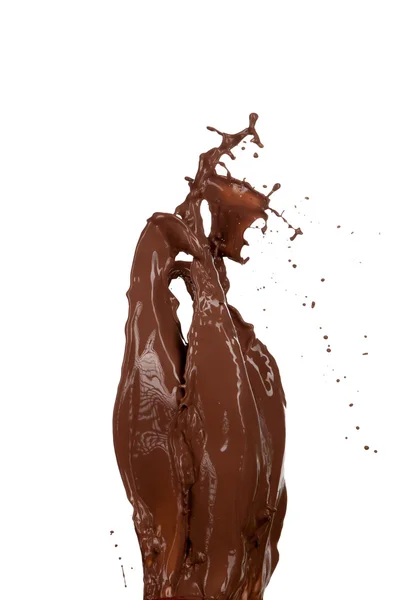 Chocolate  splash shape on white background — Stock Photo, Image