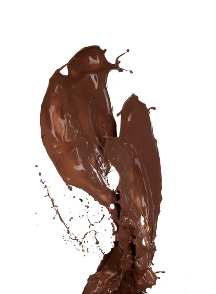 Chocolate  splash shape on white background — Stock Photo, Image
