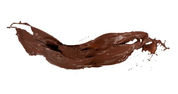 Cioccolato a forma di spruzzata su sfondo bianco — Foto Stock