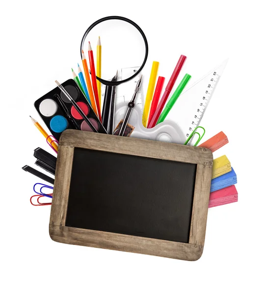 School accessoires op witte achtergrond — Stockfoto