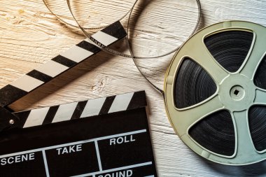 Film kamera chalkboard ve rulo