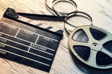 Film kamera chalkboard ve rulo