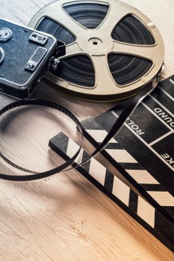 Film kamera chalkboard ve rulo