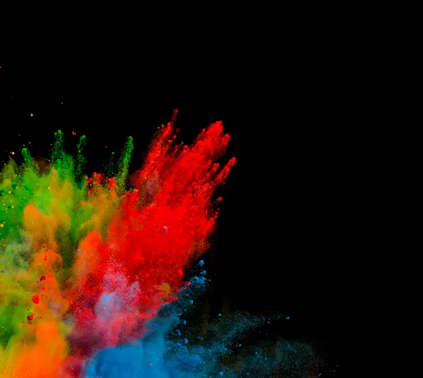 Colored powder on black background — Stock Photo, Image