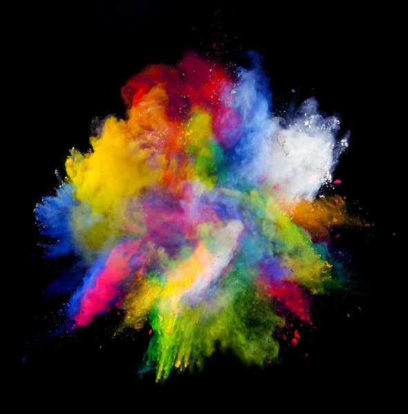 Colored powder on black background — Stock Photo, Image