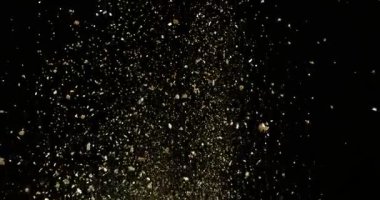 Uçan Toprağın Havadaki Süper Yavaş Hareketi. Yüksek Hız Sineması Kamerası 'nda çekildi, 1000fps. Kara Arkaplanda İzole Edilmiş.