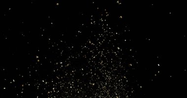 Powerful burst of clay particles exploding upward in a dense cloud, isolated on black. High-speed photography capturing the dynamic texture of dry earth in motion.