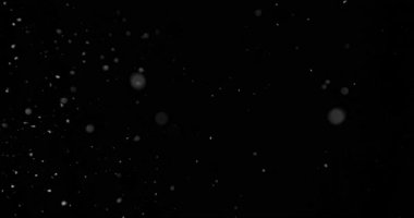 Saf Kara Arkaplan 'da Yüksek Hızda Kamerayla Düşen Kar' ın Yavaş Çekimi. Kış Atmosferleri, Geçişler ve Görsel Efektler için VFX ya da Birleşik Kaplama Olarak Mükemmel.