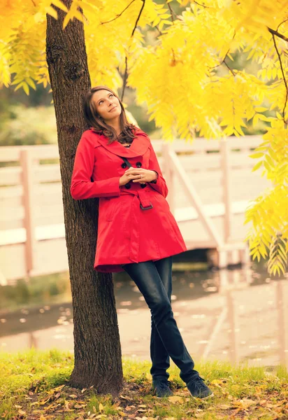 Young woman in autumn forest