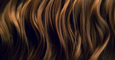 Dalgalı kahverengi saçların soyut dokusu zarif doğal dalgalar ve kıvrımlar oluşturuyor. Organik hareket, yumuşak ışık ve zengin tonlar sinematik güzellik arkaplanı ya da lüks görsel element oluşturur.