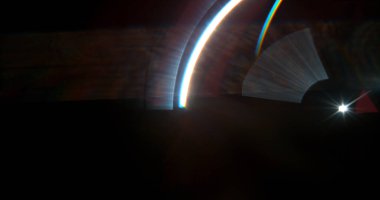 Parlak ışık patlaması ve siyah arka planda izole edilmiş yıldız ışınları ile soyut sinematik mercekler parlar. Optik ışık efekti VFX örtüleri, geçişler, başlıklar ve dramatik görsel aksanlar için idealdir.