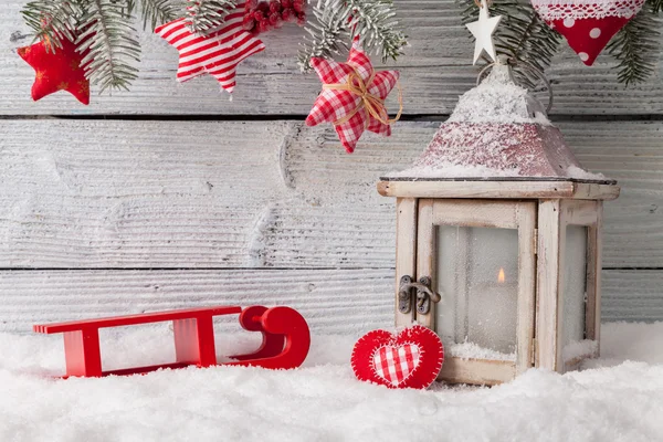 Navidad naturaleza muerta decoración con fondo de madera — Foto de Stock