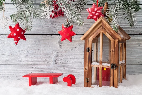 Navidad naturaleza muerta decoración con fondo de madera —  Fotos de Stock