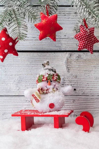 Natale natura morta decorazione con sfondo in legno — Foto Stock