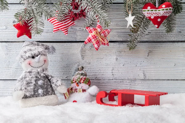 Decoratie van Kerstmis Stilleven met houten achtergrond — Stockfoto