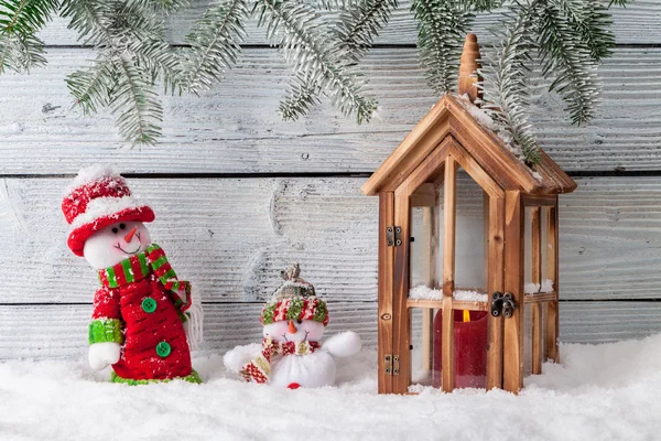 Natal ainda vida decoração com fundo de madeira — Fotografia de Stock