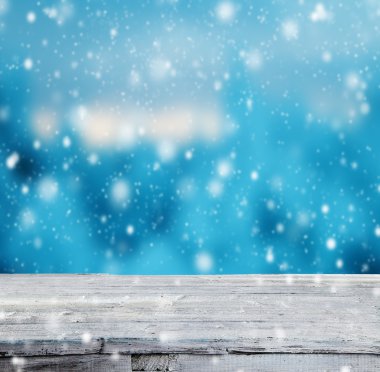 Ahşap plakalar ile kış arka plan