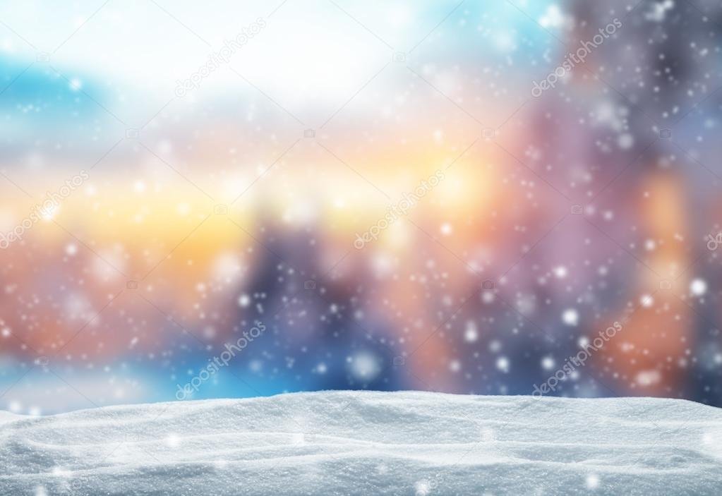 Winter abstract background with snow pile