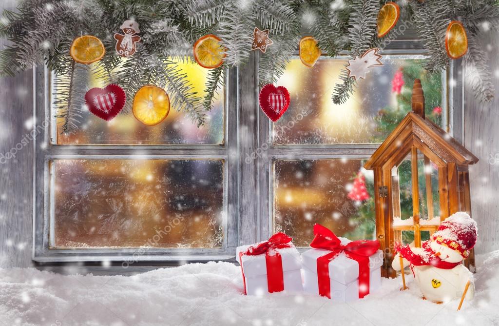 Atmospheric Christmas window sill decoration Stock Photo by ©jag_cz