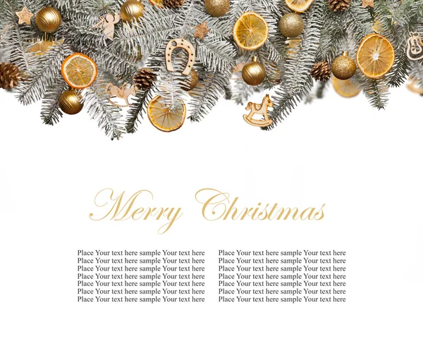 Christmas fir tree decoration on white background — Stock Photo, Image