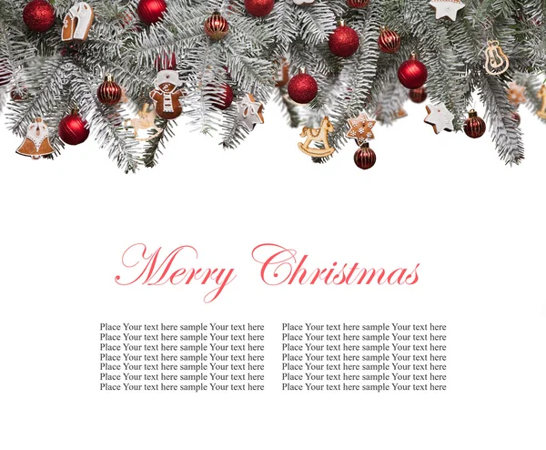Christmas fir tree decoration on white background — Stock Photo, Image