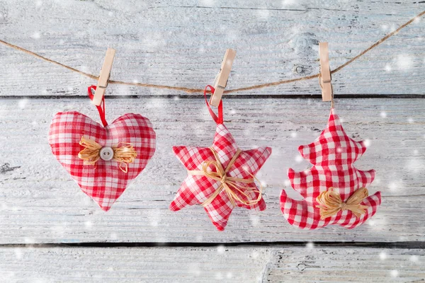 Weihnachtsdekoration über Holzgrund — Stockfoto