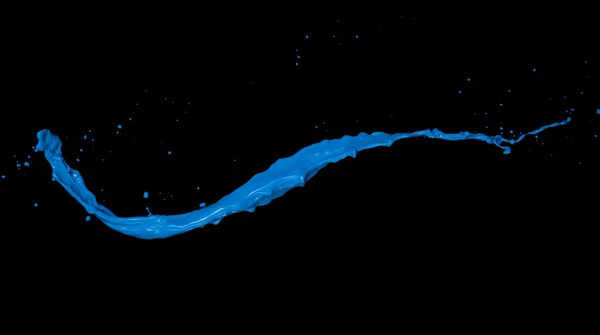 Kék festék splash-fekete háttér — Stock Fotó