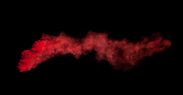 Frostbewegung der roten Staubexplosion auf schwarzem Hintergrund — Stockfoto