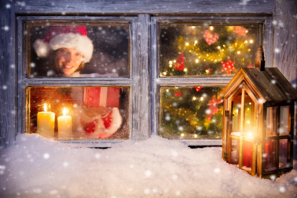 Janela de Natal atmosférica ainda vida — Fotografia de Stock